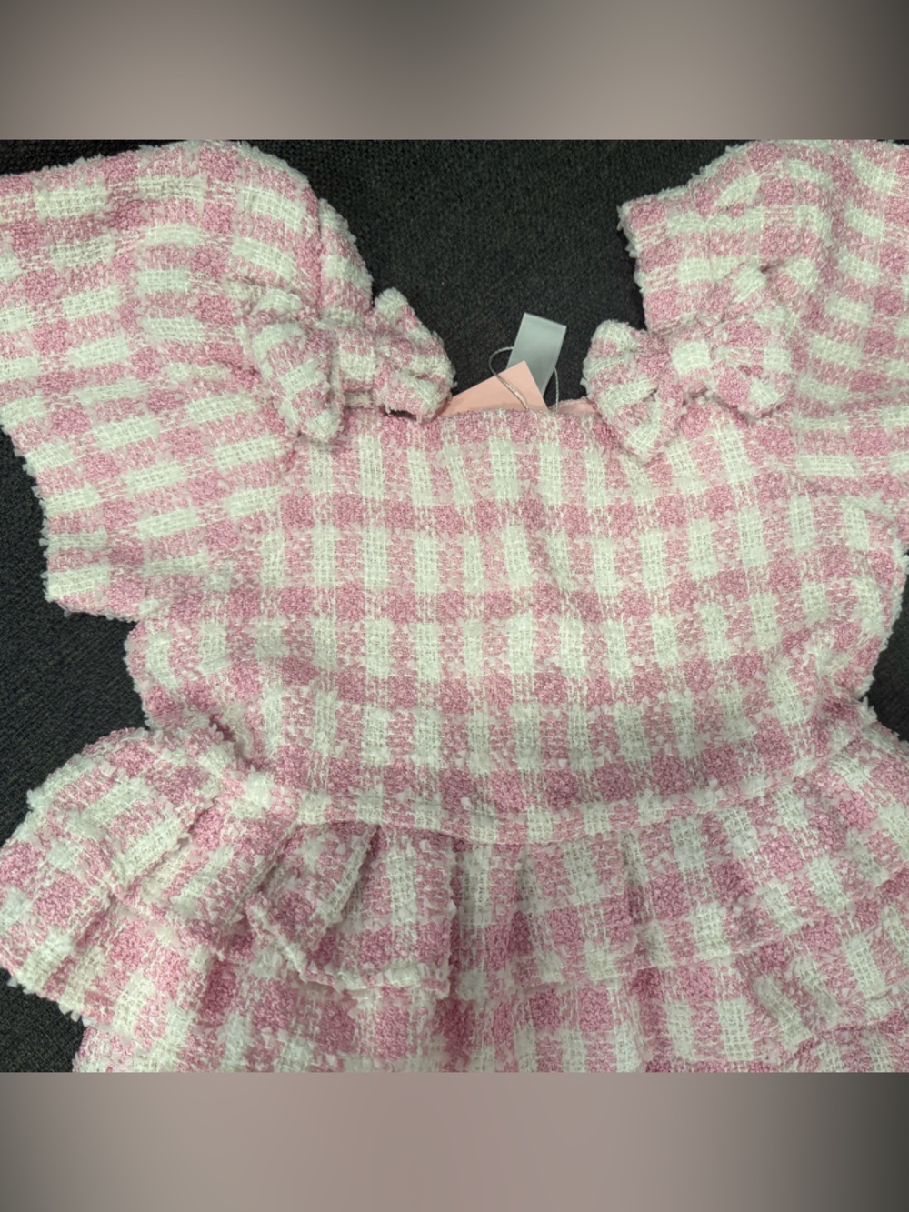 Kids Pink Gingham Ruffle Matching Set - Picture 9 of 11